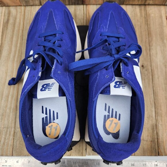 Mens New Balance 327 Size 11.5 Victory Blue White Suede Athletic Sneakers Shoes - Picture 5 of 9